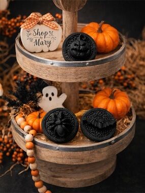 🆕 Halloween Faux Cookies | Tier Tray Decor, Photo Props (Set of 3)